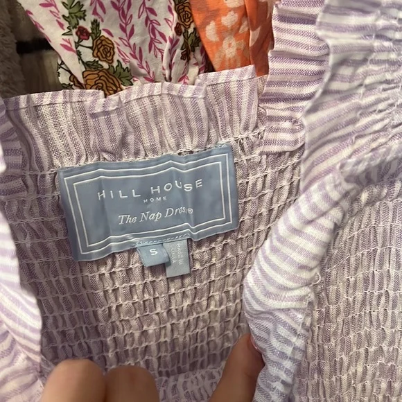 Hill House Home Ellie Nap Dress in Lilac Stripe Linen S